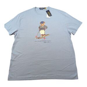 Polo Ralph Lauren Blue SKIING SKI BEAR Classic Fit Short Sleeve T Shirt XL NWT!
